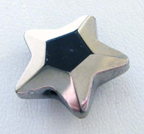 Metal effect glass element star – rhodium onyx