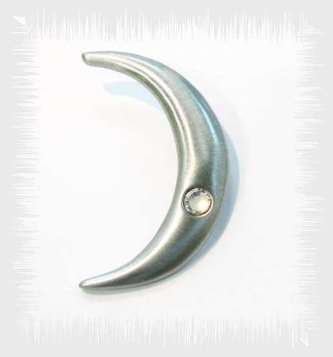 Creative pendant – crescent moon rhodium plated with Swarovski crystal