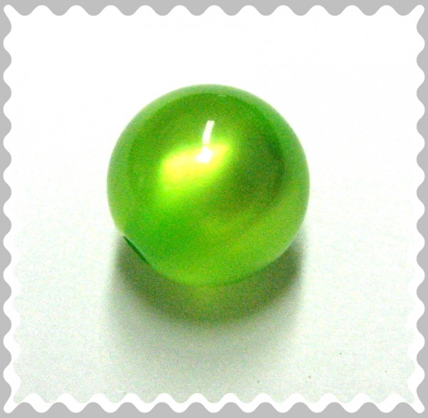 Polarisperle 8mm grün glänzend - Kleinloch