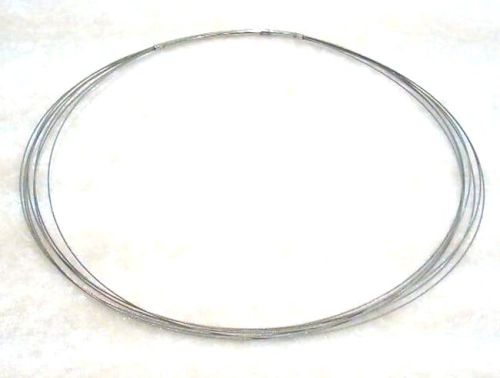 Necklace 7-row, 40 cm in silver. (steel natural)