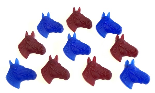 Horse head pendants - set of 10