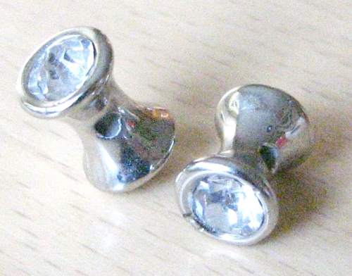 Strass Knochen platin farbig, 14x8mm, 1 Stück