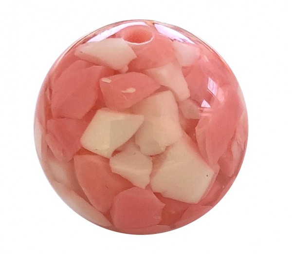 Mosaikperle 20mm - pink-rosa-weiss - 1 Stück