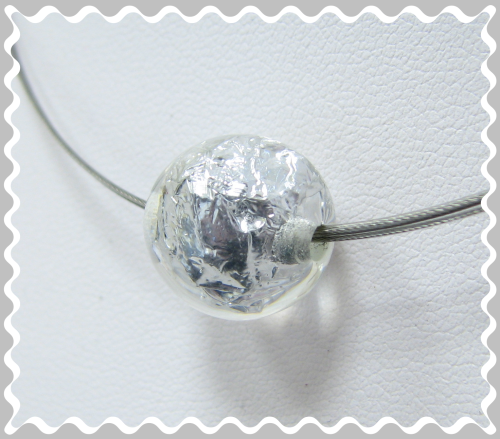 Foil bead 14 mm – silver