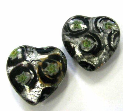 Fantasy heart made of glass – 25 mm – 1 pcs.