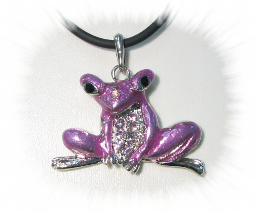 Frosch -Pink Froggy- Anhänger mit Kristall-Steinen