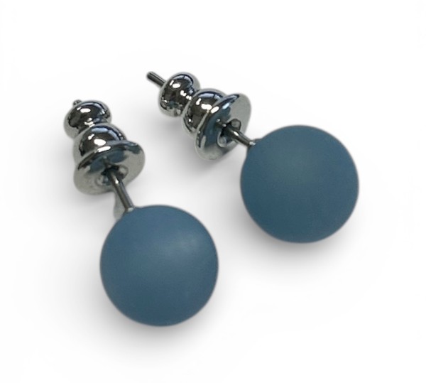Polaris Earrings 8 mm --Stainless steel- 1 pairs – Azurblue