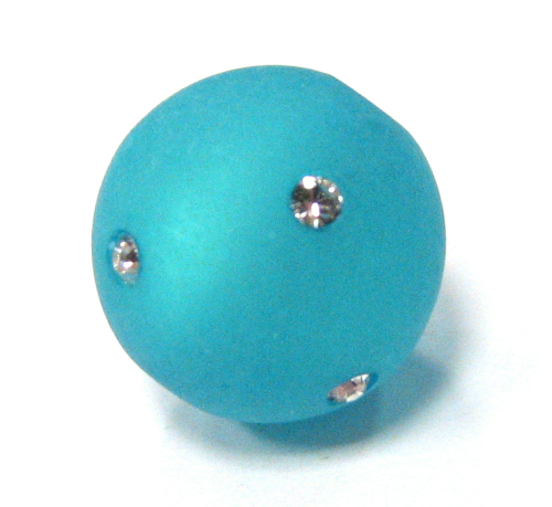 Polarisperle indico 16 mm - mit Swarovski-Kristall
