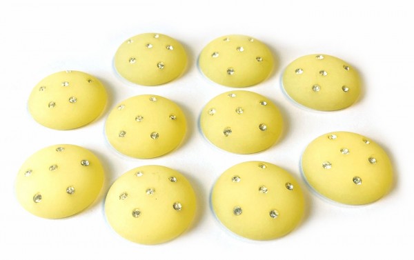 Polaris Cabochon 23 mm – yellow – 10 pieces – with Swarovski crystal – special offer