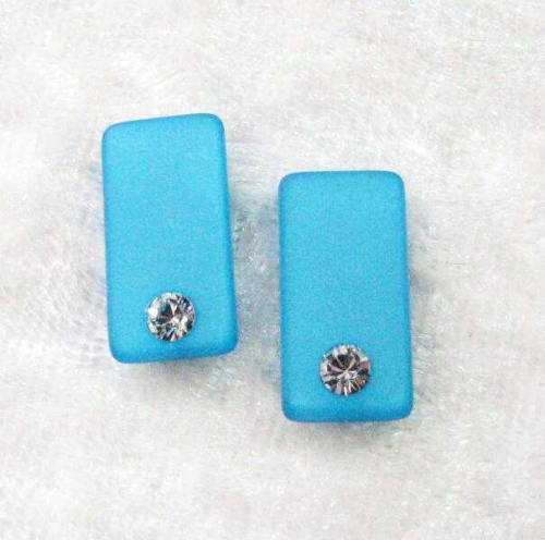 Polaris earring with Swarovski crystal – plug stainless steel – turquoise