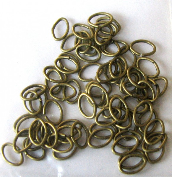 Jump rings / Binding rings oval 5x7x0,8 mm – 5 grams- approx. 60-65 pieces – color: Bronze