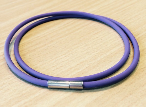 Rubber Collier 3 mm lilac – with click closure – different lengths