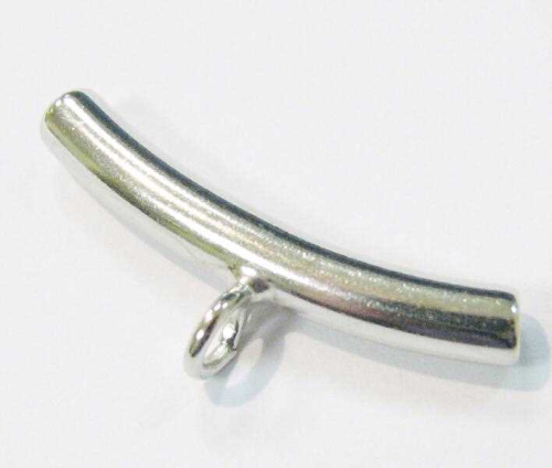 Tube 27x4 mm with eyelet – rhodium plated