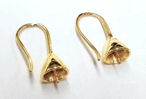 Ohr-Einhänger zum einkleben von Perlen - Farbe: gold - 1 Paar