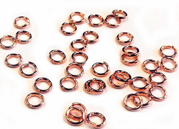 Jump rings / Binding rings around 5x0,9 mm – 5 grams- approx. 80 pieces – color: Rose gold