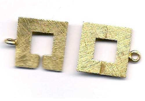 Verschluss in Viereckform 17mm - 925er Silber - vergoldet