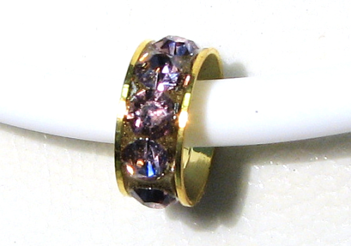Crystal spacer 10 mm – gold – Crystal color: Amethyst