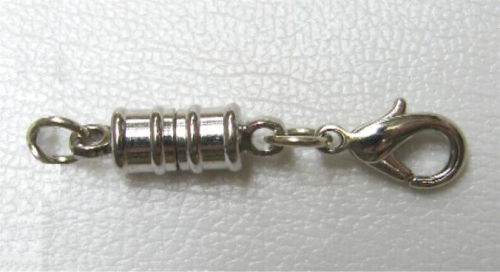 Universal magnetic clasp – necklace extender chain color platinum, closure 17x6mm