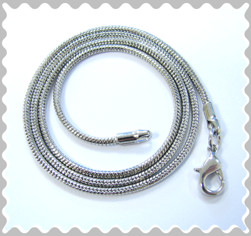Schlangenkette 50cm - Wechselschmuck-Collier - Farbe: platin