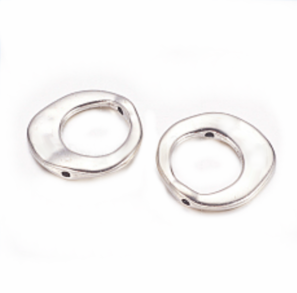 Frame element for 10mm beads - antique silver - 1 piece