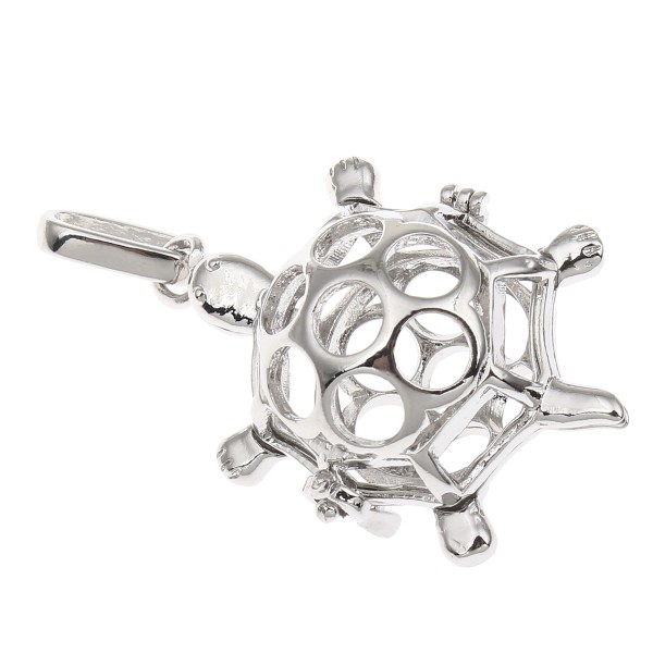 Bead cage Turtle – Changing pendant for beads up to 16 mm – without bead + necklace