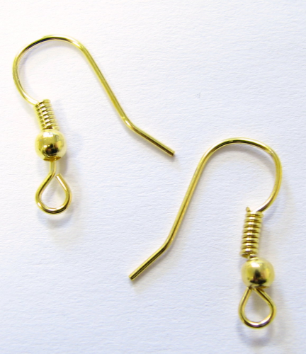 Ear pendant – fish hook – gold colored, 2 pieces
