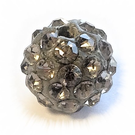 Perle 10mm - Shamballa hematit - mit Kristall !