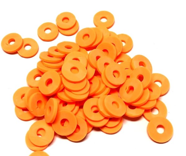 Katsuki beads - Heishi beads 10mm - orange - 10cm