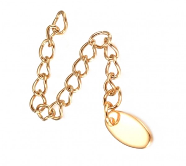 Extender chain approx 5cm + end plate - stainless steel gold colored