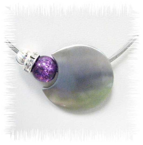Creative pendant -3/4 moon rhodium plated