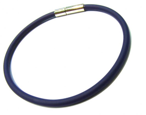 Rubber Bracelet 3 mm purple – with click closure – different lengths