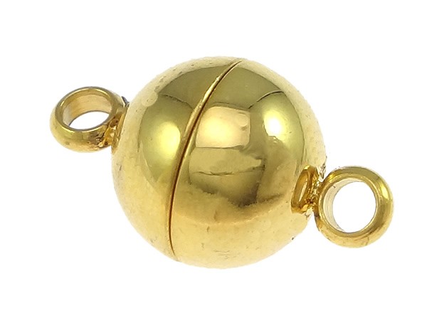 Magnetic clasp 8 mm – stainless steel – very high w. Processing – extra strong – color: Gold