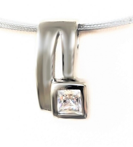 Pendant 925s silver glossy with zirconia