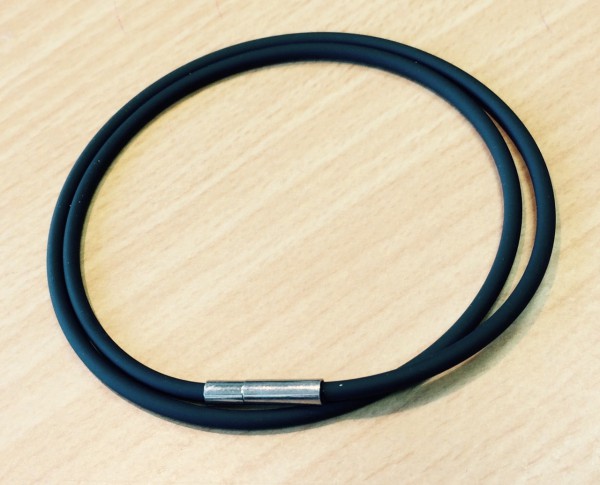 Kautschuk Collier 3mm schwarz - mit Klickverschluss - verschiedene Längen