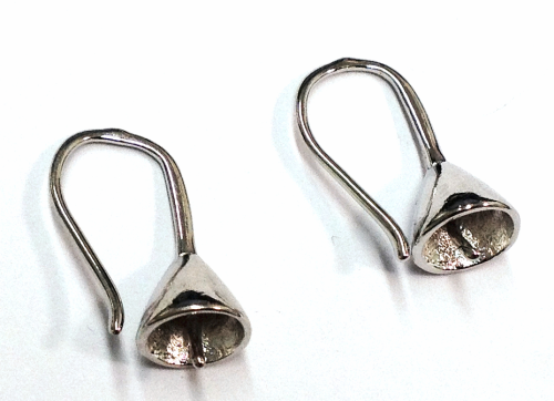 Ohr-Einhänger zum einkleben von Perlen - Farbe: platin - 1 Paar