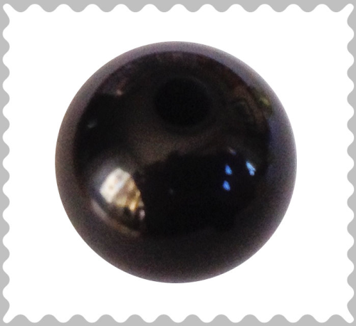 Polarisperle schwarz glänzend 16 mm - Großloch