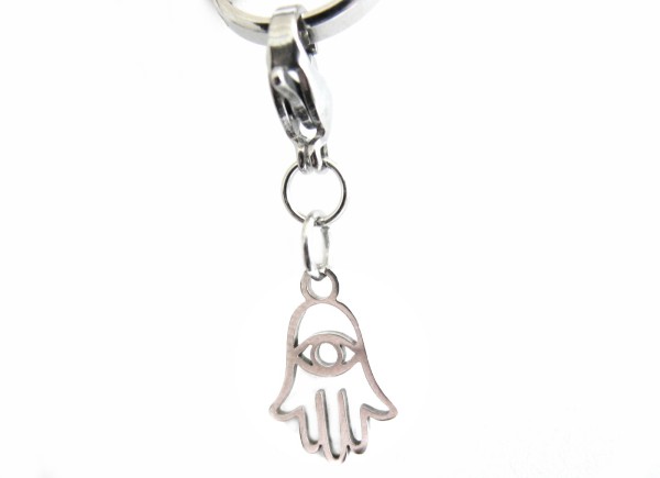 Charms - Anhänger mit Karabiner - EDELSTAHL - Hamsa