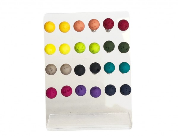Polaris Gala Sweet earrings 8 mm stainless steel display with 12 pairs of different colors