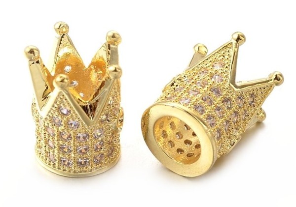 Crown – 12x9 mm – gold colored – 1 pcs. – Cubic Zirconia