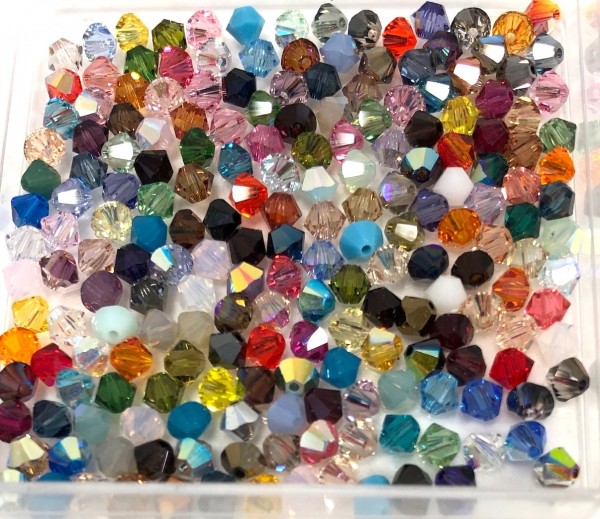 200 pieces Swarovski Crystal Bicone 4 mm – mixed