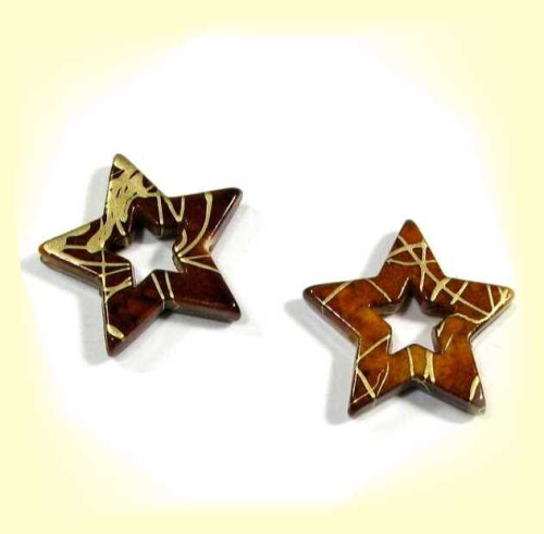Star 26 mm – brown with gold – 1 pcs.