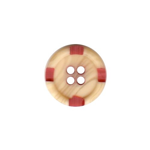 Button 18 mm – wooden structure – red