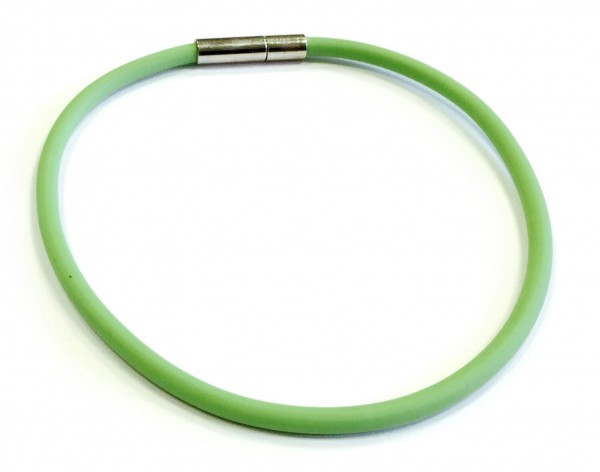 Kautschuk Armband 2mm kiwigrün - mit Klickverschluss - verschiedene Längen