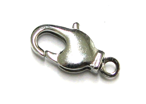 lobster claw clasp 17 mm – color: Platinum – with rotating eyelet – high quality