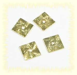 Spacer square 10x10 mm gold plated – 1 pcs., hole 1,8 mm “Premium quality”