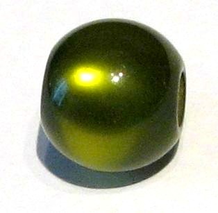 Polarisperle olive glänzend 16 mm - Großloch