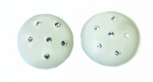 Polarisohrclipse – bead white – 23 mm – with Swarovski crystal