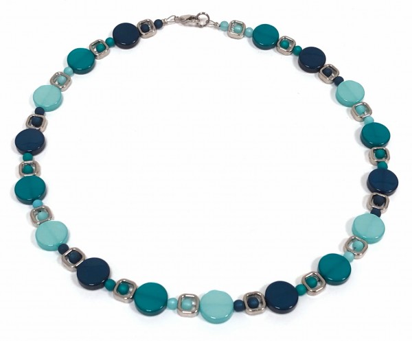 Polaris Collier – 45 cm – turquoise blue with stainless steel closure