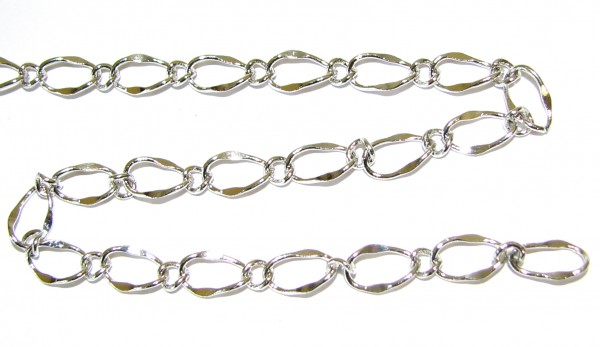 Link chain 8x5 mm – elegant design – color: Platinum – 1 meter