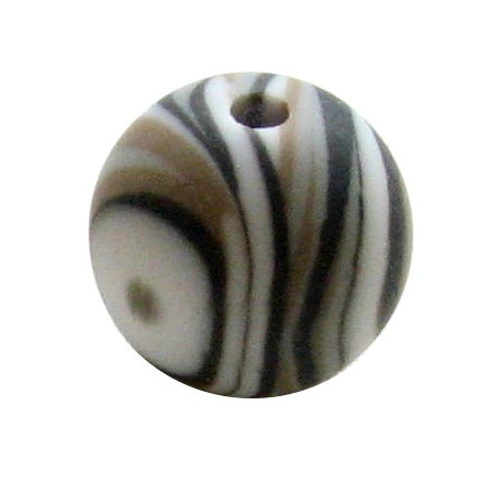 Polarisperle Zebra 12mm - Farbe: lava mix - Kleinloch